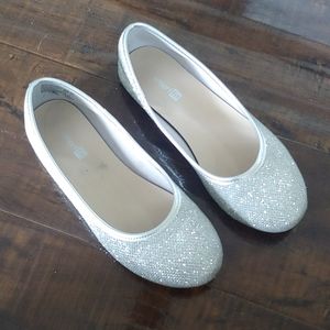 Silver sparkle ballet slippers